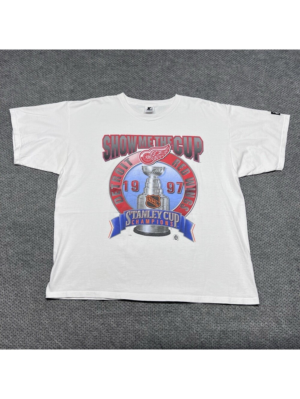 Vantage 1997 Starter Detroit Red Wings Stanley Cup Champion T-Shirt XL RARE MENS